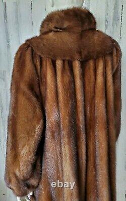 Full length stunning Saga Real mink Fur Coat dark brown Sz L-XL
