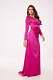 Fuschia Long Sleeve Side Slit Maxi Dress