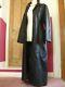 Gapelle Black Full Length Leather Trench Coat 16 14 12 Steampunk Goth Duster