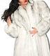 Genuine Real Arctic White Blue Shadow Full Length Saga Fox Fur Coat Jacket L Xl