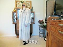 Glam Jindo Saga Superb Quality Blue Fox Full Length Coat Size Large/xlarge