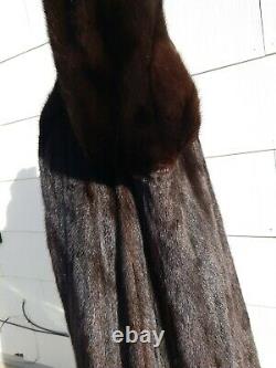 Glossy Medium 40 Bust Dark Brown MINK Fur Full Length Long Coat +More c shop