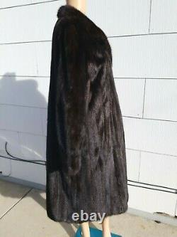 Glossy Medium 40 Bust Dark Brown MINK Fur Full Length Long Coat +More c shop