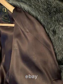 Gorgeous RACOON Ladies Full Length COAT SIZE 16/18 GREY Black VINTAGE Excellent