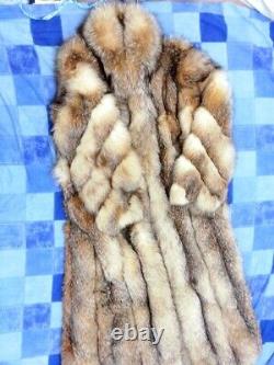 Great Crystal / Indigo Fox Full Length Fur Coat / Jacket Size Large / 10 / 12 /