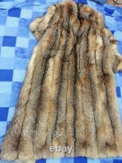 Great Crystal / Indigo Fox Full Length Fur Coat / Jacket Size Large / 10 / 12 /