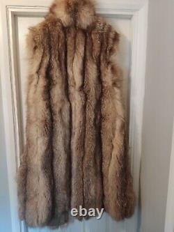 Great Crystal / Indigo Fox Full Length Fur Vest Size Large / 10 12