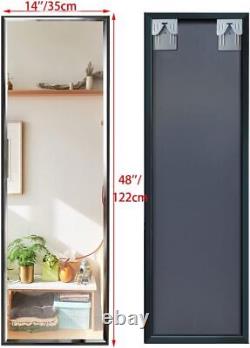 HORLIMER Full Length Wall Mirror with Black Frame, 122x35cm(14x48 inches) Large