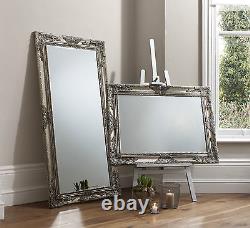 Hampshire Large Decorative Silver Full Length Leaner Wall Floor Mirror 67 x 33