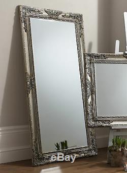 Hampshire Large Silver Full Length Decorative Leaner Wall Floor Mirror 170x84cm