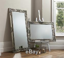 Hampshire Large Silver Full Length Decorative Leaner Wall Floor Mirror 170x84cm