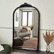 Home Large Black Carved Framed Arch Full Length Mirror Bedroom Floor Wall Mirror