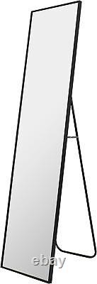 Home Selections Black Full Length Standing Mirror 140x35cm, Large Freestanding