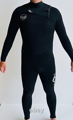 Hot surf 69 Mens 4/3 Front Zip Winter Wetsuit Full Length Wetsuit Black