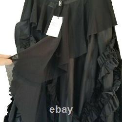 IVAN GRUNDAHL Black Ruffled Avant Garde Art Wear Maxi Skirt 42 L 12/14 NWT TTCB