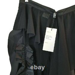 IVAN GRUNDAHL Black Ruffled Avant Garde Art Wear Maxi Skirt 42 L 12/14 NWT TTCB