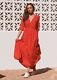 Jaase L/14-16 Uk (ch 57cm) Fabulous Red Buttoned Belted Floral Flared Maxi Dress