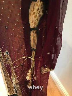 Jacket style maxi Pakistani dress perfect for engagement bridal wedding occasion
