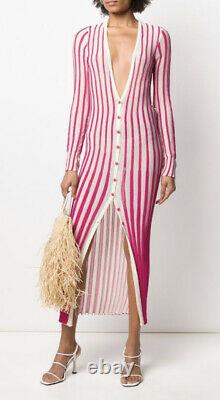 Jacquemus Knit Maxi Button Up Dress Pink Striped La Robe Jaques 40 SOLD OUT