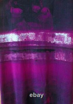Jean Paul Gaultier Femme Print Mesh Long Maxi Skirt Italy Purple Black Size L