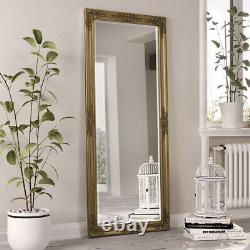 Karrington Large Vintage Ornate Full Length Wall Leaner Mirror Gold 150 x 61cm