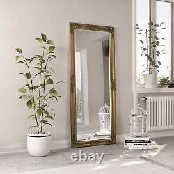 Karrington Large Vintage Ornate Full Length Wall Leaner Mirror Gold 150 x 61cm