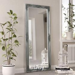 Karrington Large Vintage Ornate Full Length Wall Leaner Mirror Silver 150 x 61cm