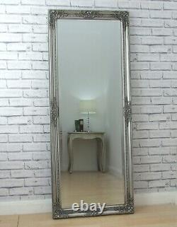 Karrington Large Vintage Ornate Full Length Wall Leaner Mirror Silver 150 x 61cm