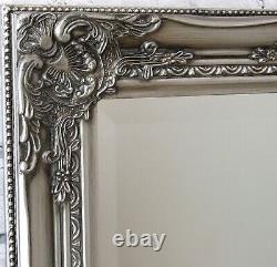 Karrington Large Vintage Ornate Full Length Wall Leaner Mirror Silver 150 x 61cm