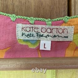 Kate Forman Maxi Dress Orange/Pink Flower Size L