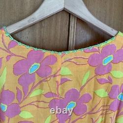 Kate Forman Maxi Dress Orange/Pink Flower Size L