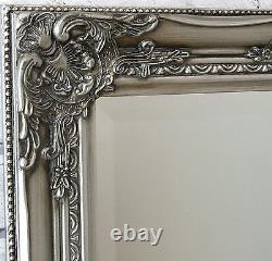 Kingsbury Full Length Ornate Large Vintage Leaner Wall Mirror Silver 150cmx61cm