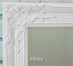 Kingsbury Large Vintage Full Length Wall Ornate Leaner Mirror White 150cm x 61cm