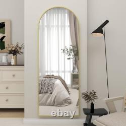 Koonmi Arch Mirror Full Length, Large Free Standing 52 x 161 cm, Gold