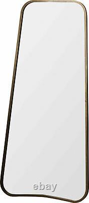 Kurva Leaner Hanging Mirror Large Rustic Gold Metal Full Length 119.5cm x 56cm
