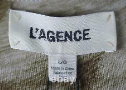 L'agence Cameron Belted Leopard Print Silk Crepe De Chine Maxi Dress Large