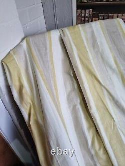 LAURA ASHLEY AWNING STRIPE CAMOMILE Excond Curtains 87 X 87 Full Length Large