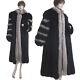 Lknw! Large! Magnificent Black Fox Withsilver Fox Fur Full-length Coat