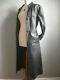 Long Leather Trench Coat 14 12 Steampunk Goth Duster Soft Belt Black Full Length