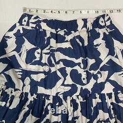 La Double J Mantero Big Skirt Tiered Maxi Blue White Lady Women Print Size L
