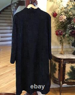Ladies Black Persian Lamb Full Length Coat Approx Size Large