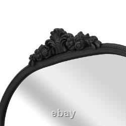 Large 173cm Tall Ornate Black Wooden Frame Full Length Wall Leaner Floor Mirror