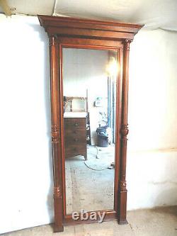 Large, 7' tall, antique, victorian, mahogany, pier mirror, freestanding, full length