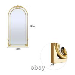 Large Antique Arched Full Length Mirror 120/180cm Home Living Room Bedroom Decor