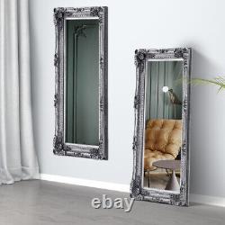 Large Antique Carved Wood Frame Full Length Wall Mirror Ornate Leaner 173x87cm