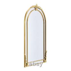 Large Antique Gold Arch Ornate French Full Length Dress Leaner Wall Mirror 120cm