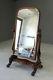 Large Antique Victorian Mahogany Cheval Dressing Full Length Bedroom Mirror