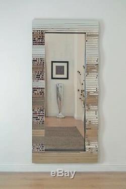 Large Beautiful All Mirror Glass Full Length Wall Mirror 6ft7 x 3ft 201cm x 92cm