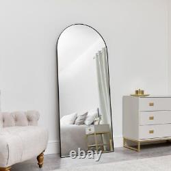 Large Black Arched Mirror thin framed art deco minimalist leaner full length