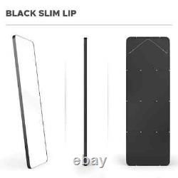 Large Black Full Length Body Mirror for Floor & Wall in Bedroom Metal Frame